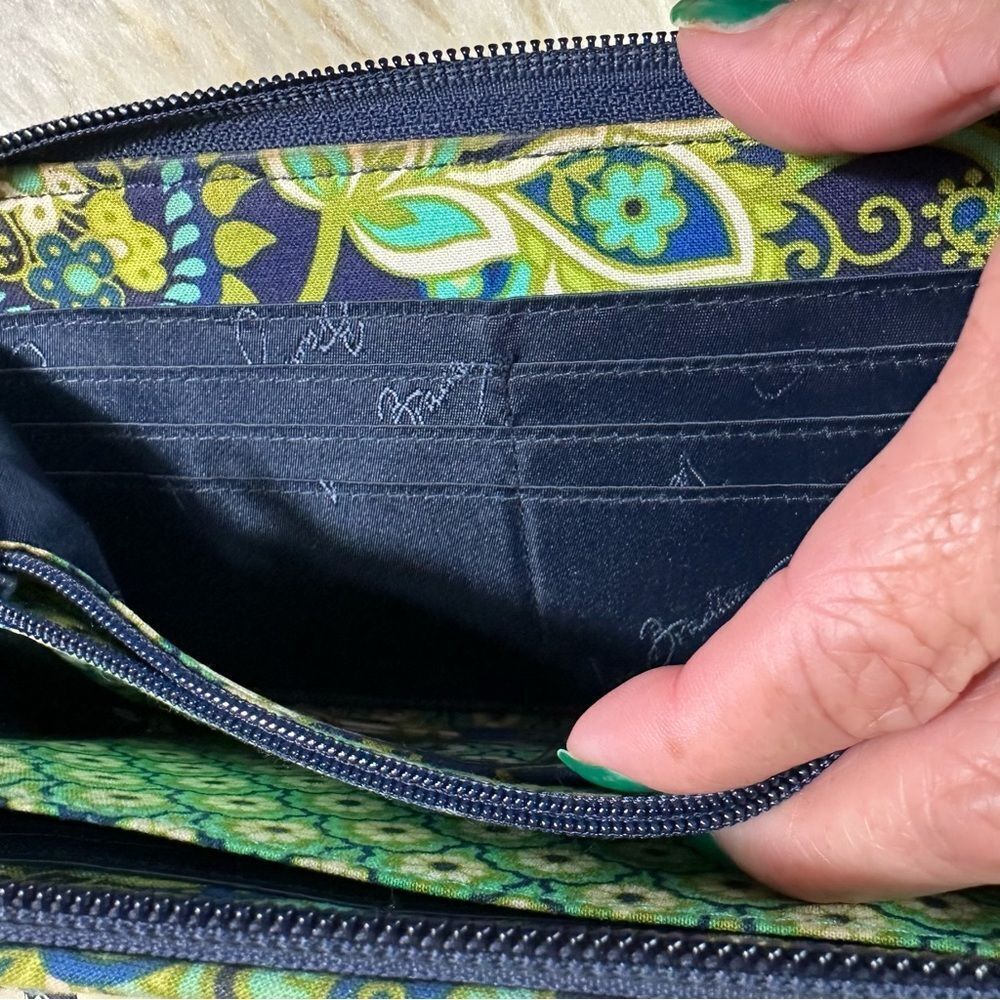 Vera Bradley Blue and Green Patterned Wallet - Picture 8 of 8